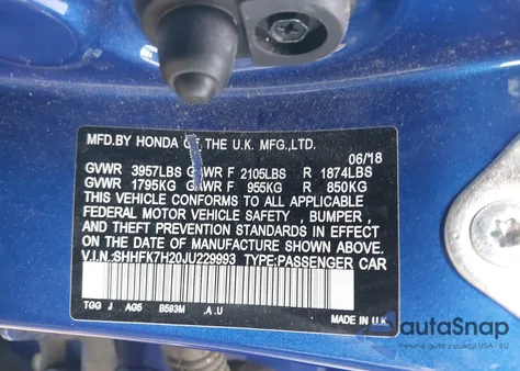 2018 Honda Civic Lx from USA, damaged, VIN SHHFK7H20JU229993